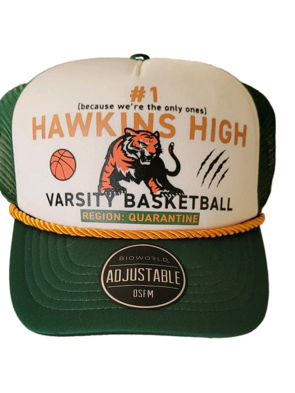 Stranger Things Hawkins High Varsity Basketball Cord OS Trucker Hat BioWorld